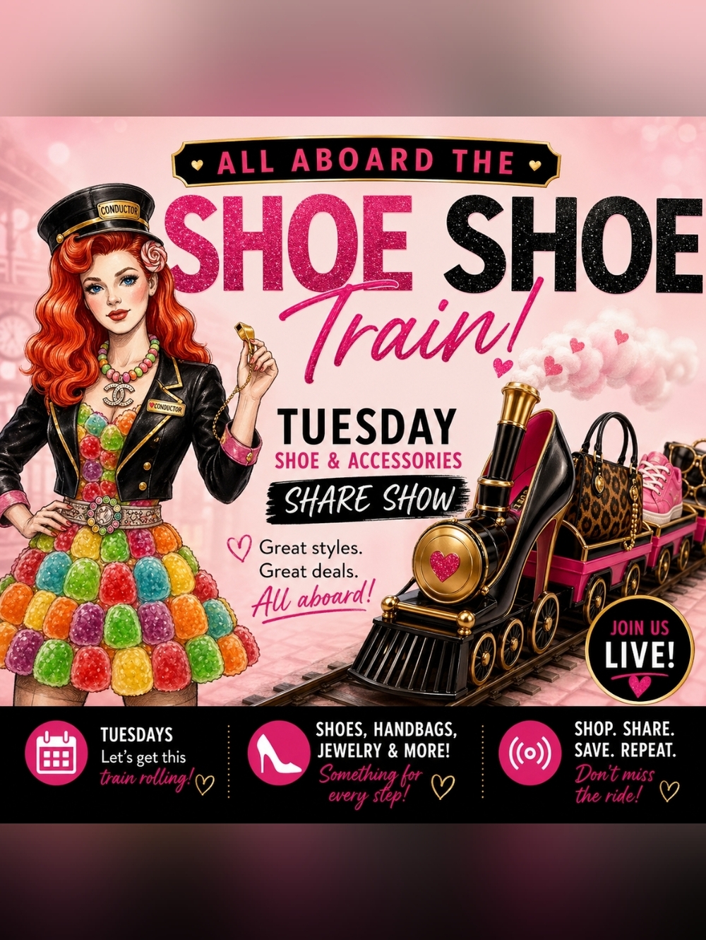 All Aboard The Shoe Train ~ Tues 2pm-4pm.EST
